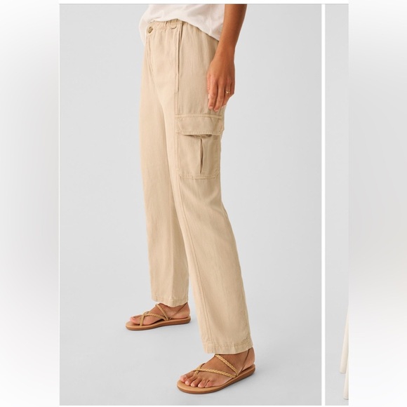 Faherty Arlie Day Cargo Pants linen‎ blend pull on pant Women’s XS NWT - Picture 4 of 5